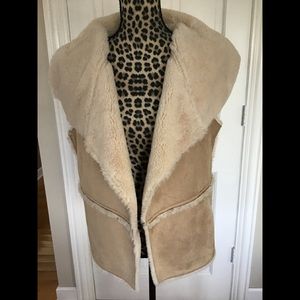 Yest: Faux Suede Faux Fur Vest